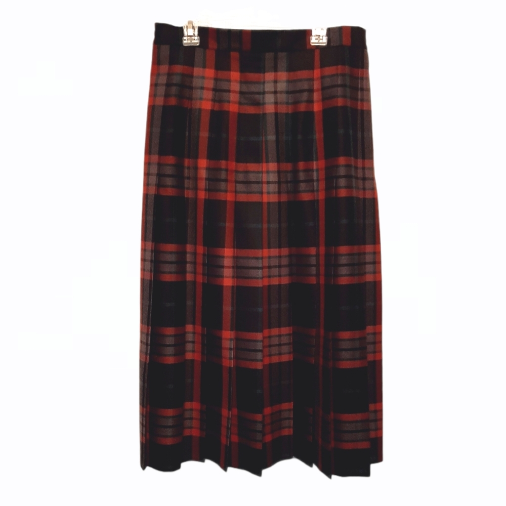 NWOT O'NEIL OF DUBLIN WOOL PLAID PLEATED SKIRT 8